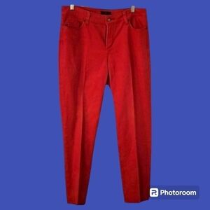 3/$30 VTG NYDJ Red Denim Midrise Ankle Holiday Jeans 34 x 28 Size 10